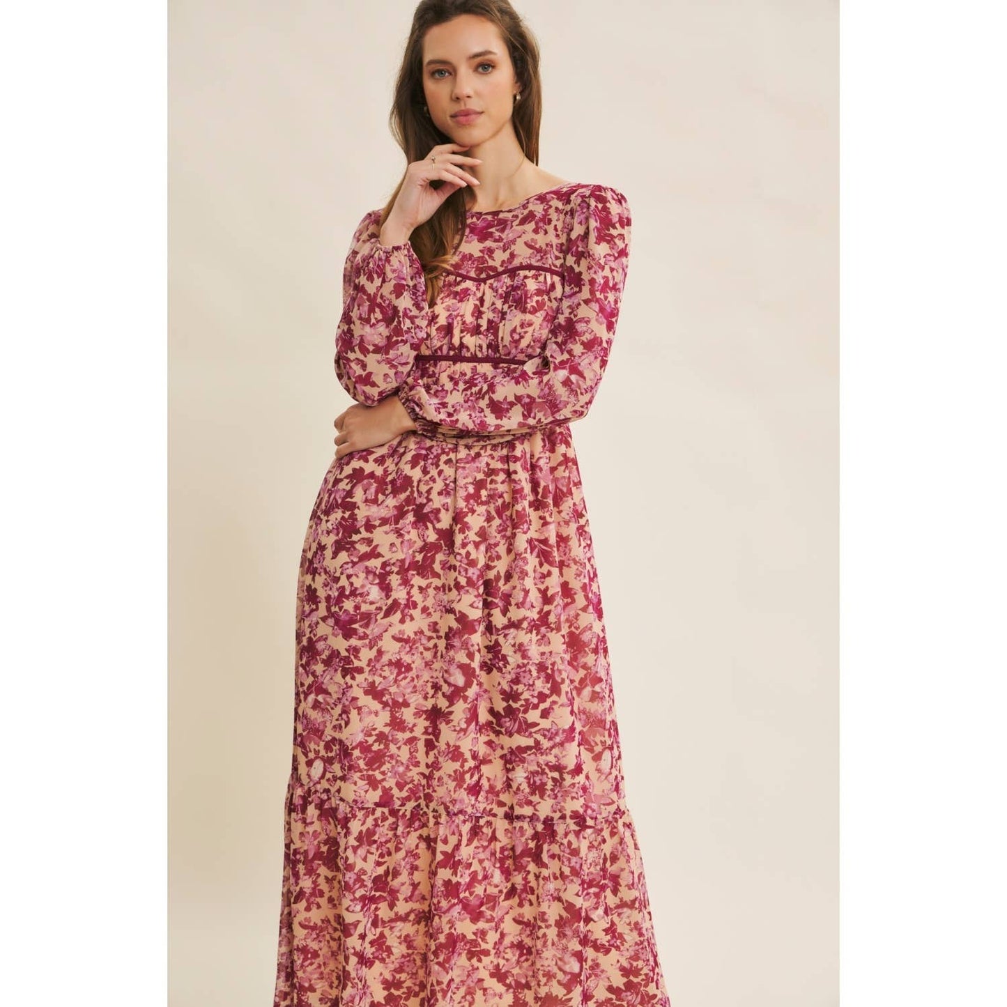 Timeless Charm Floral Bustier Maxi Dress