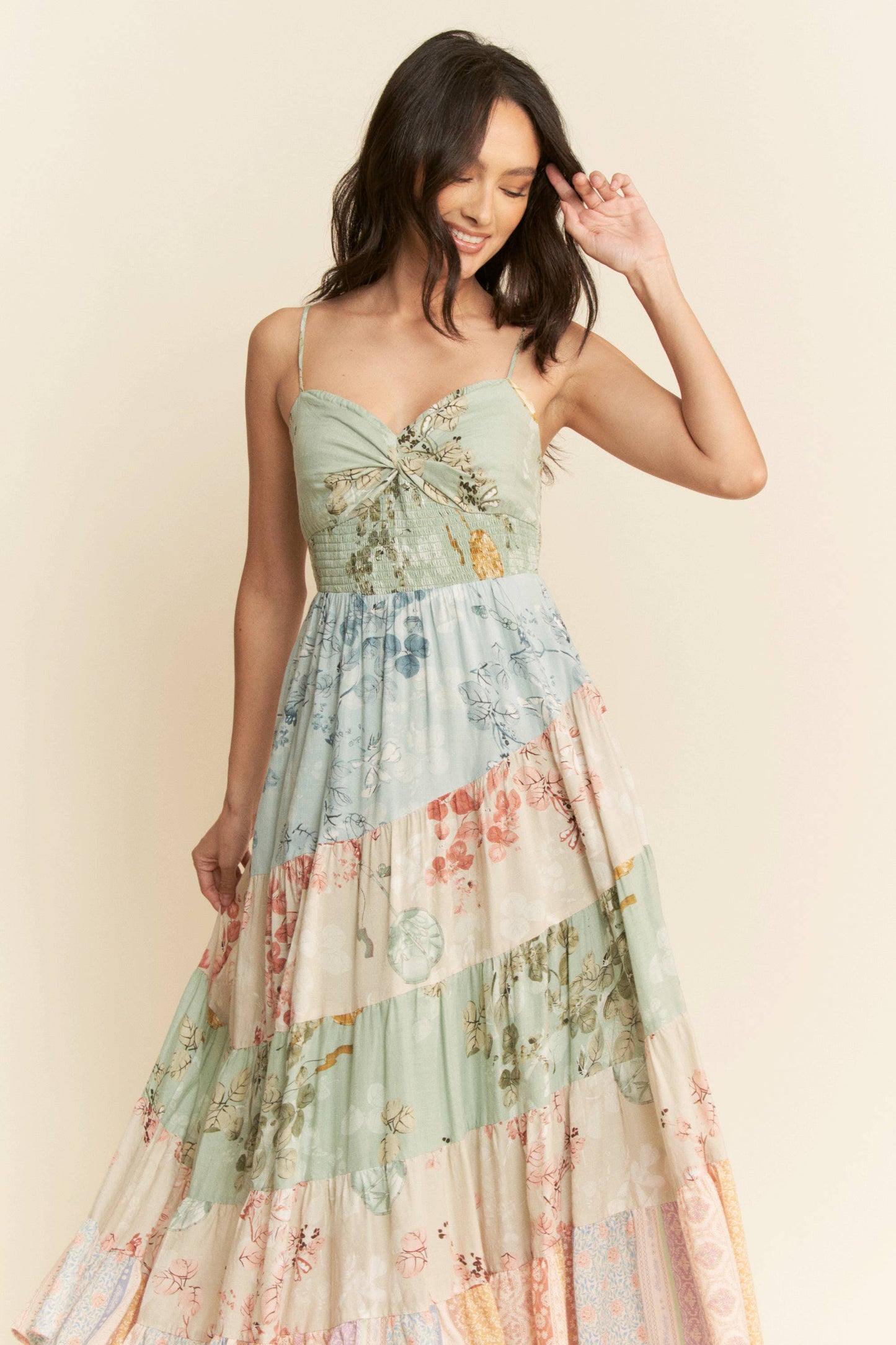 With A Twist Floral Mix Maxi Dress