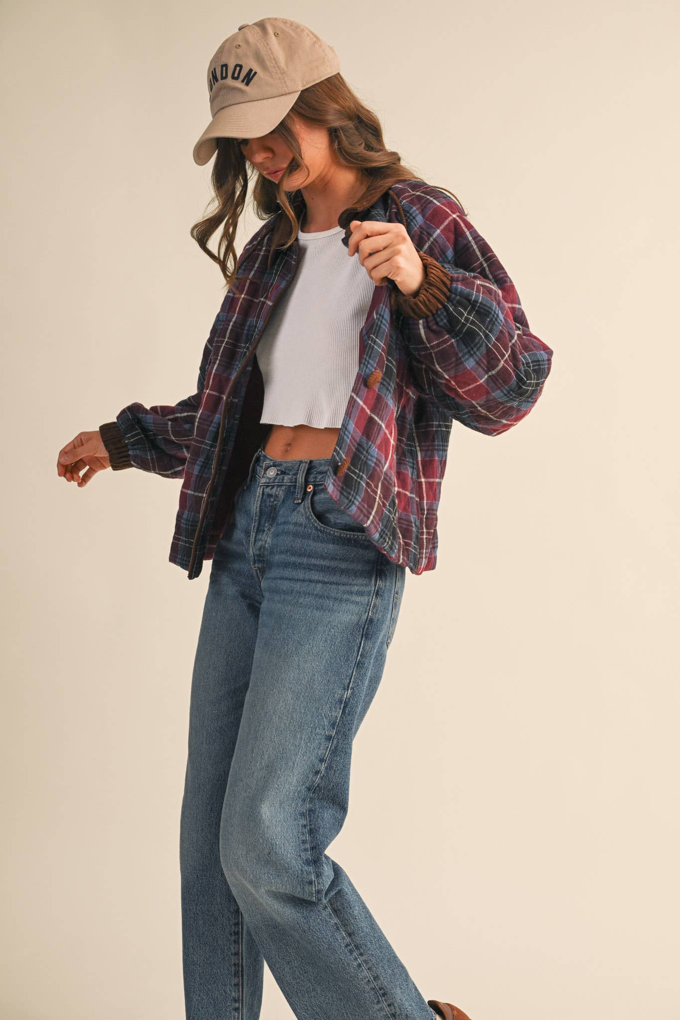 Mountain Mama (Wine) Plaid Quilted Jacket