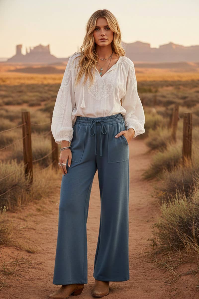 Elevated Look (Blue) Wide Leg Pant