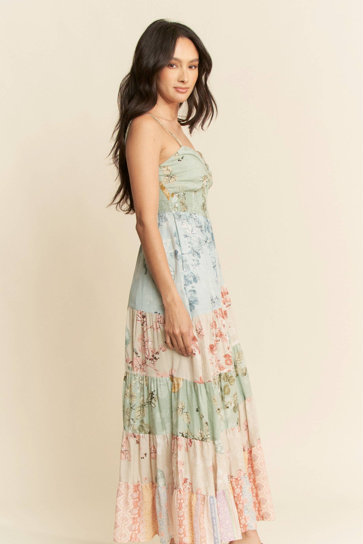 With A Twist Floral Mix Maxi Dress