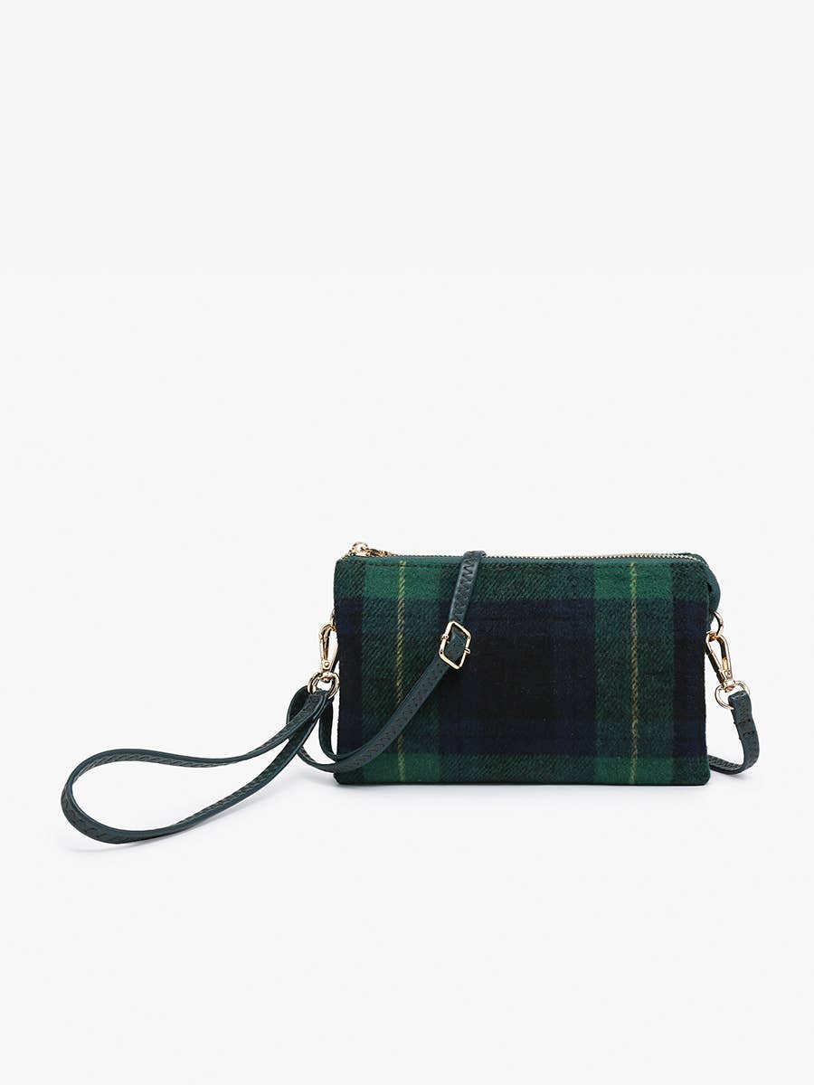 Riley (Green) Plaid Crossbody/Wristlet