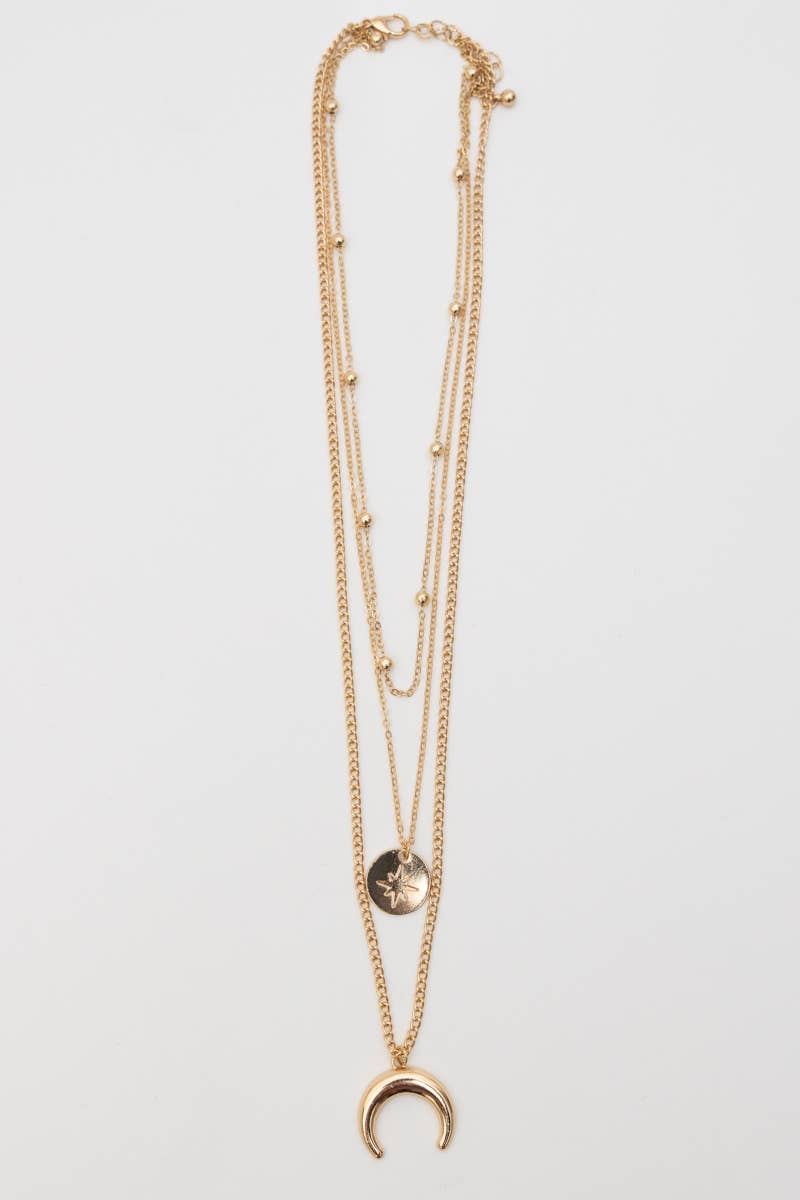 Moon Knight Layered Gold Necklace