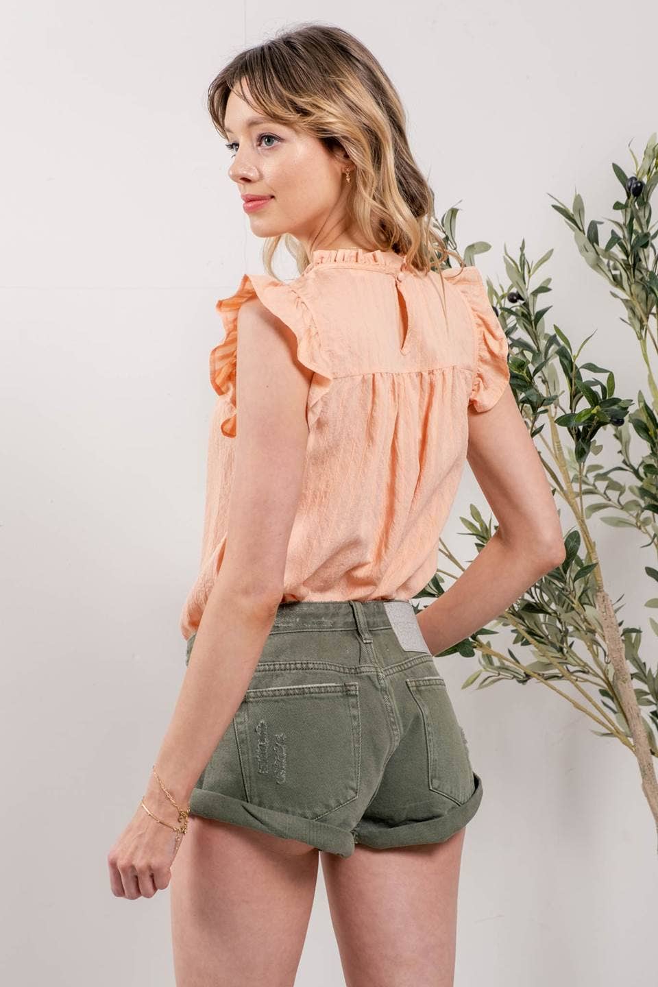 Sweet Melody (Peach) Embroidered Top