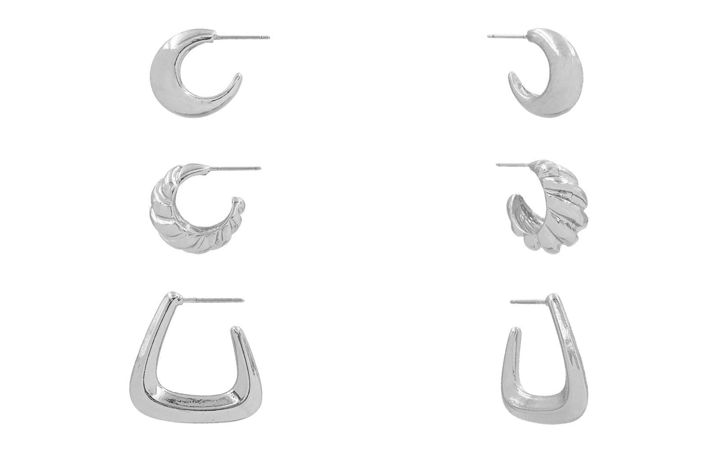 Silver Huggie Hoop Earrings