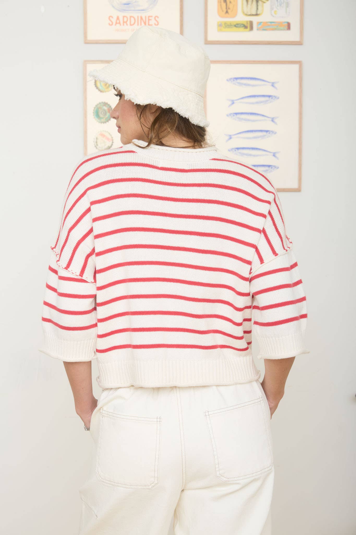 Seaside Sunrise (Red) Stripe SS Sweater