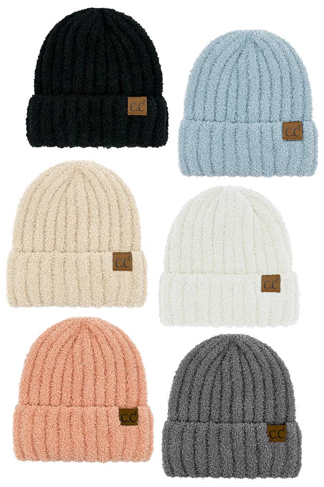 C.C Solid Color Fuzzy Beanie