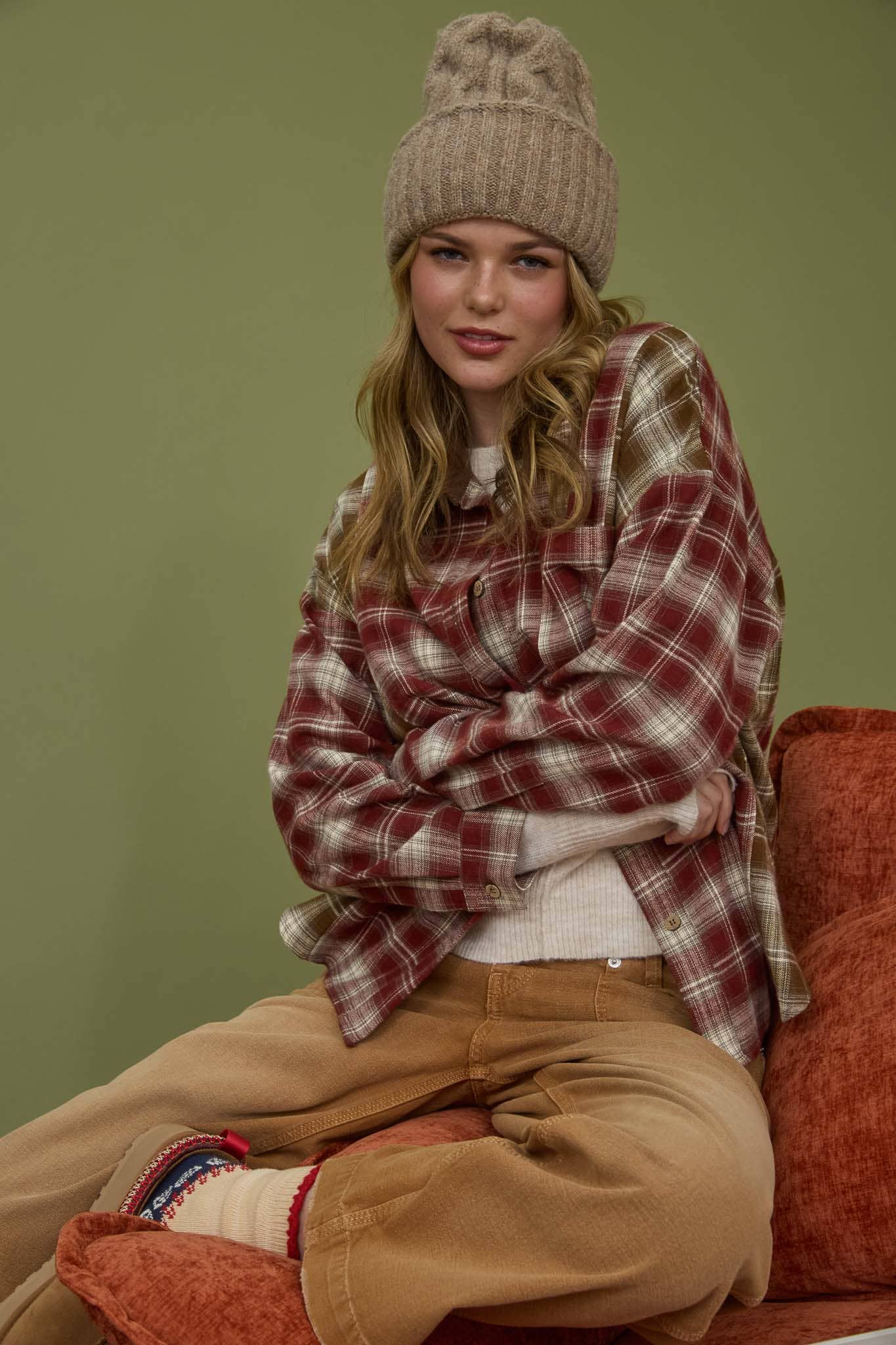 By The Stream (Wine) Plaid Mix Shirt