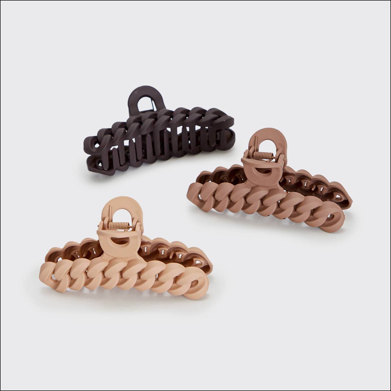 Kitsch Eco Chain Claw Clip 3pc Set - Neutral