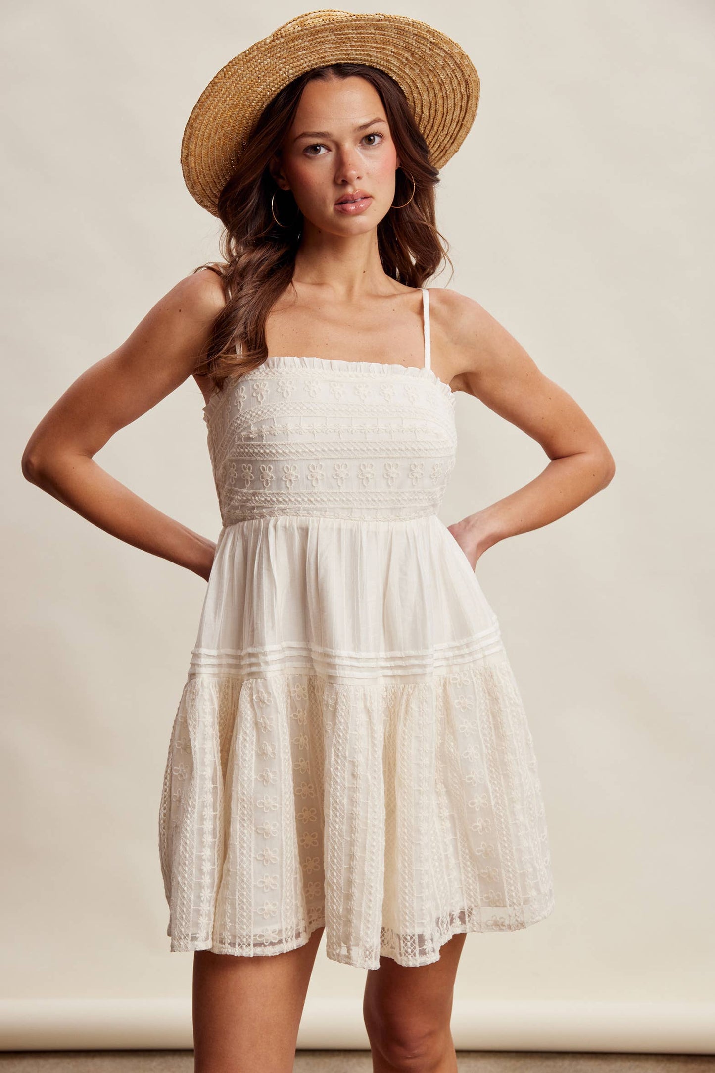 Boho Babe Lace Tiered Mini Dress