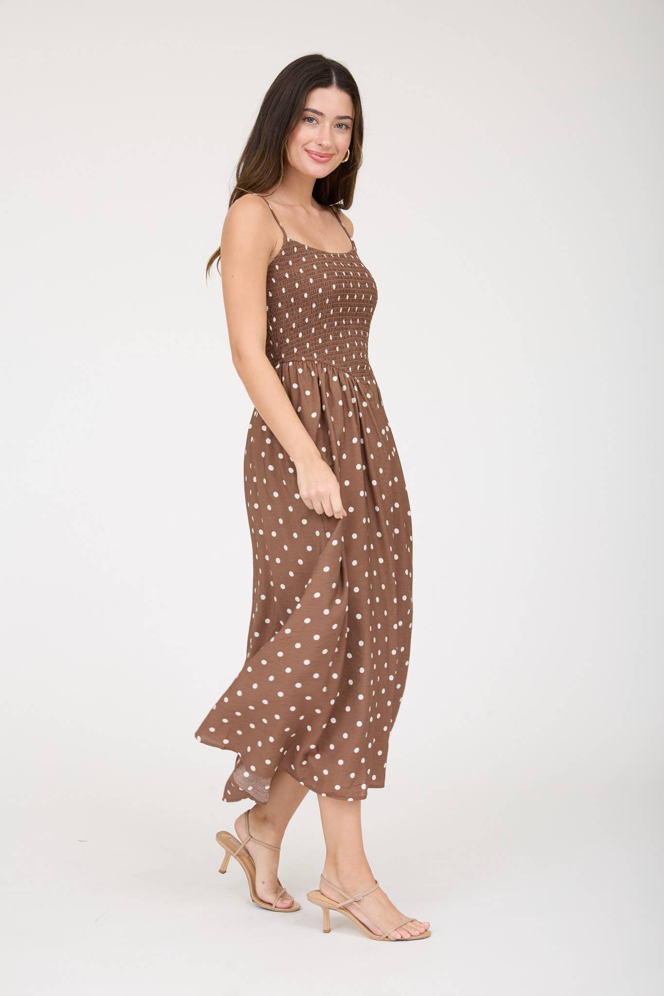 Simply Stated (Brown) Polka Dot Dress