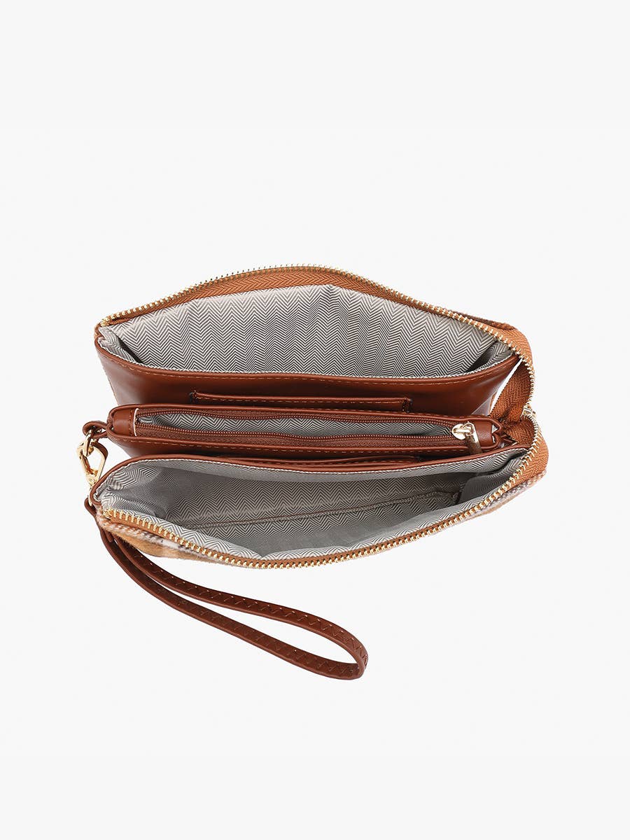Riley (Grey) Plaid Crossbody/Wristlet