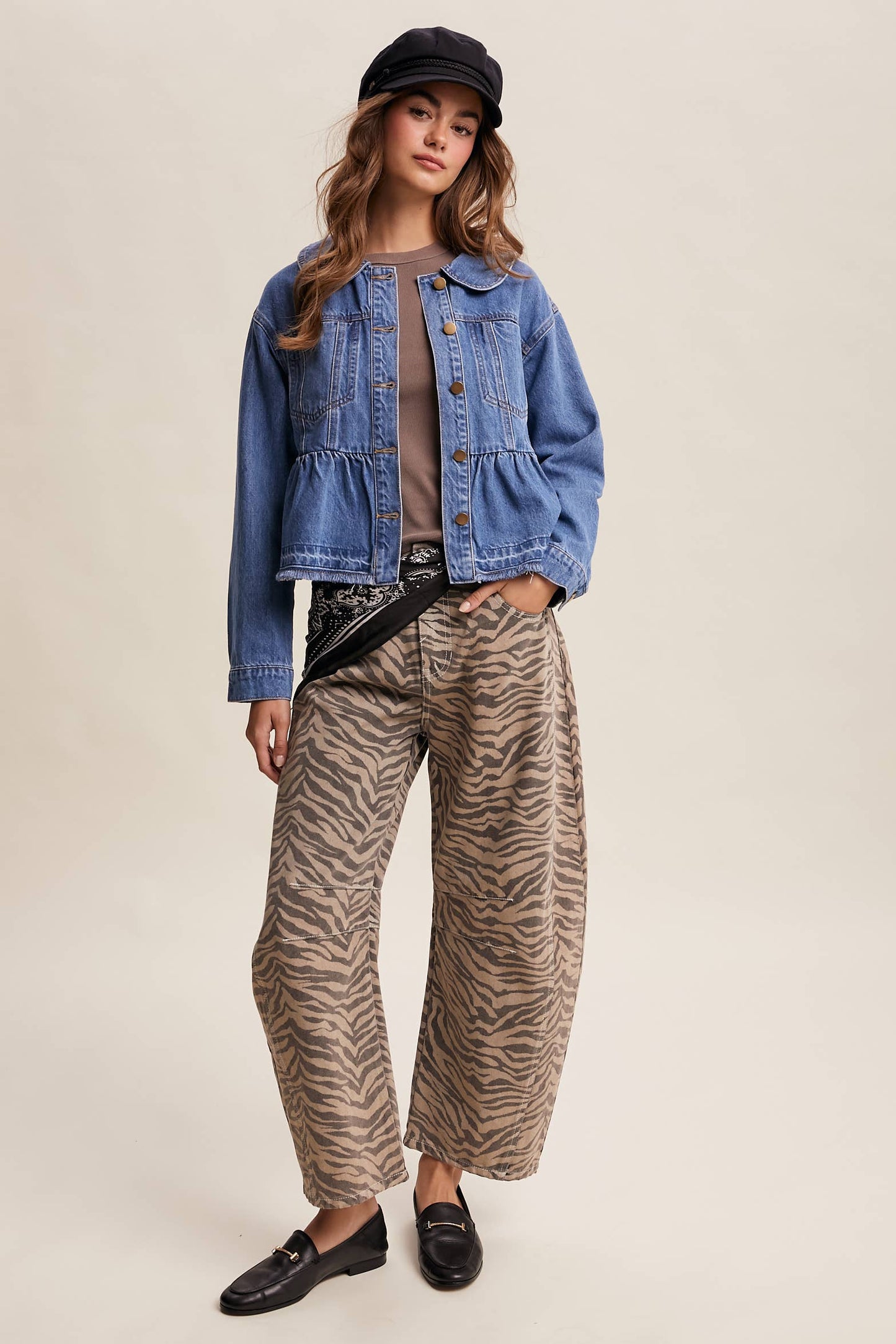 Fresh Look Peplum Hem Denim Jacket