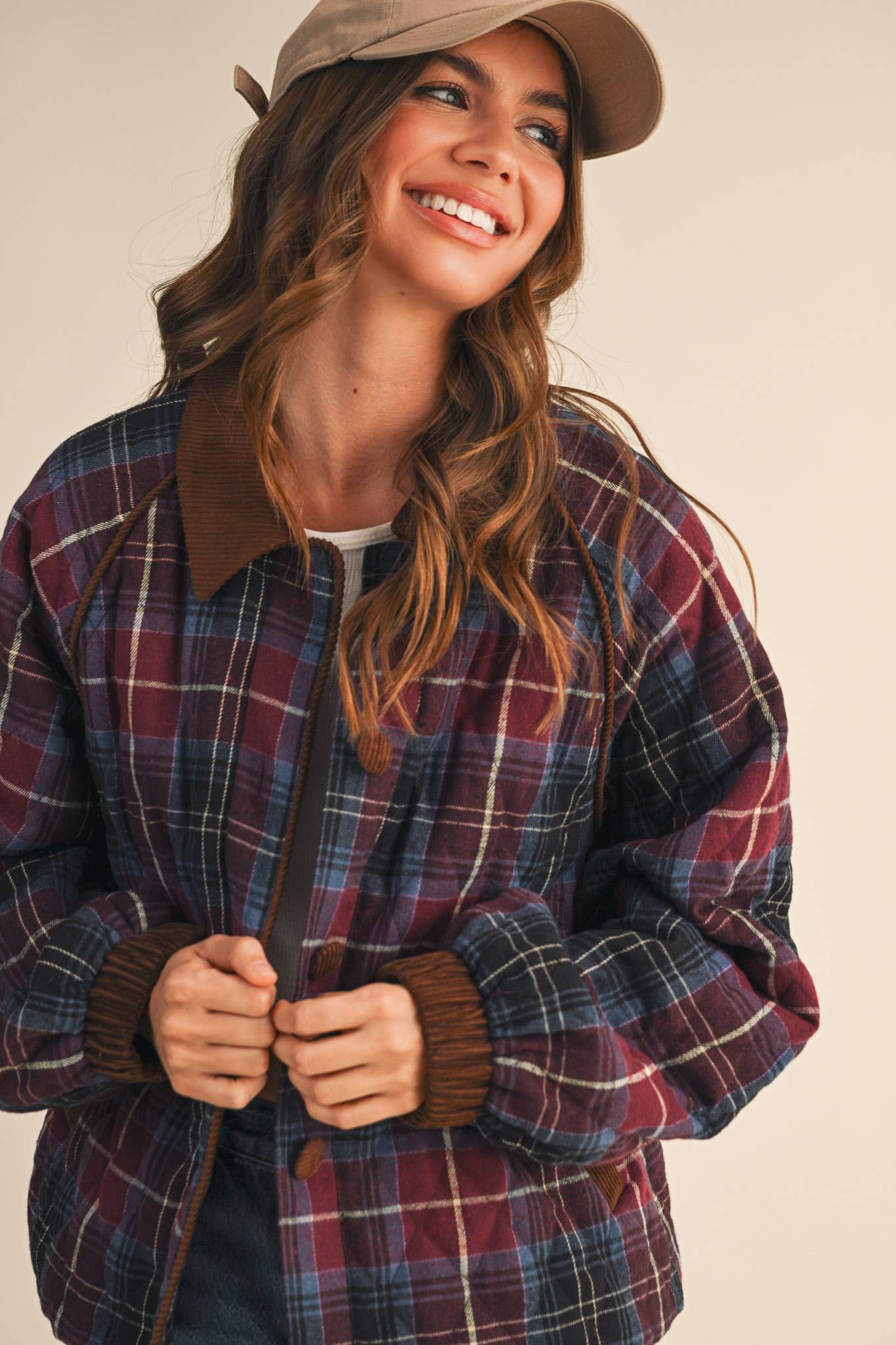 Mountain Mama (Wine) Plaid Quilted Jacket