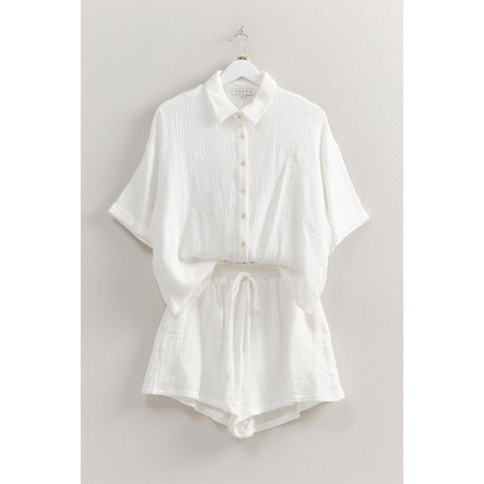No Gauze About It (White) Blouse