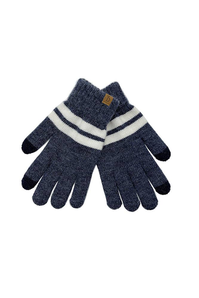 Super Soft Striped Knit Touch Gloves