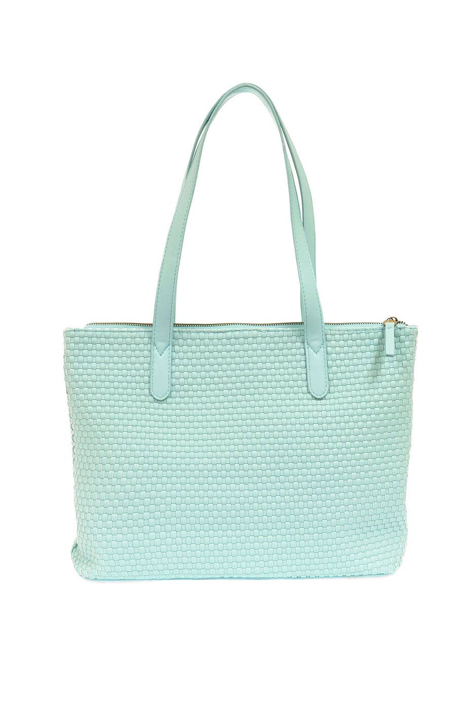 Shelly (Aqua) Woven Tote Bag