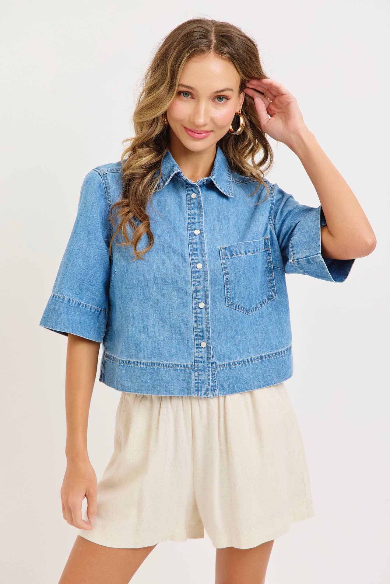 Ready To Roll Short Sleeve Denim Shirt