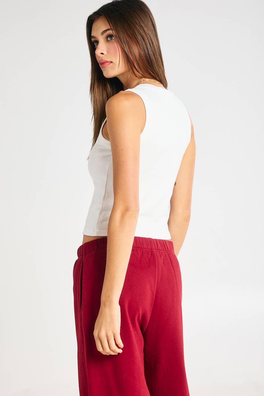 Indiana (White) Embroidered Tank Top