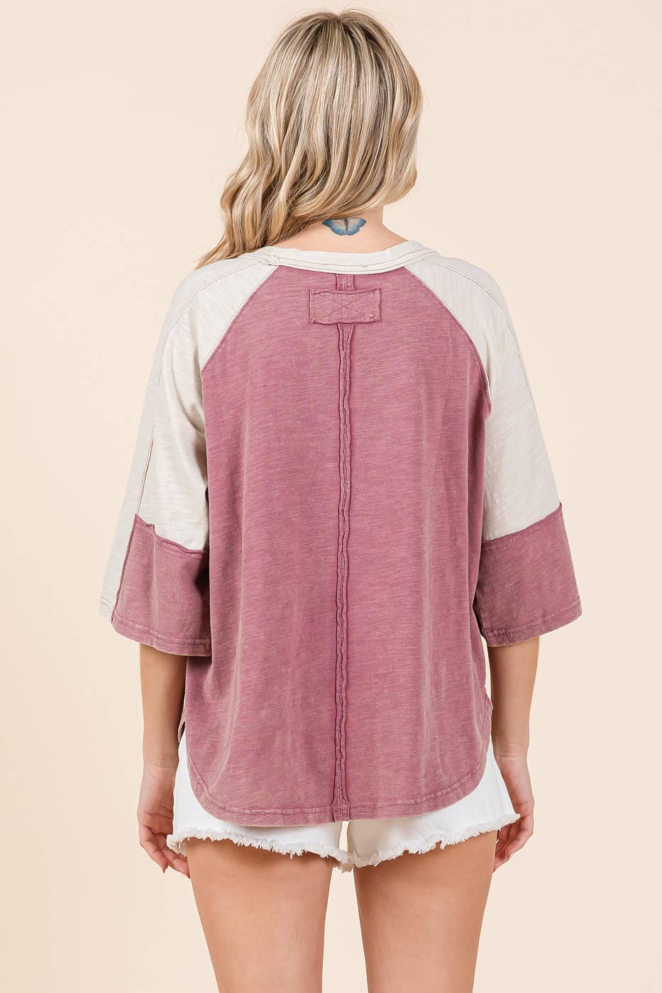 Peace Out (Mauve) Floral Patch Top