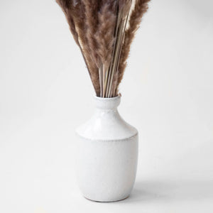 8" Cream Ceramic Vase