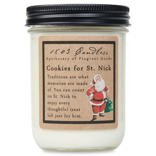 1803 Candles: Cookies for St. Nick 14oz. Jar Candle