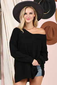 Friendly Advice (Black) V-Neck Sweater