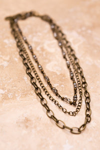 Cybil BRONZE Mix Layered 3 Strand Necklace