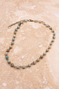 Amazonite Natural Stone Beaded Choker Necklace