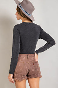 Journey On (Black) Henley Bodysuit