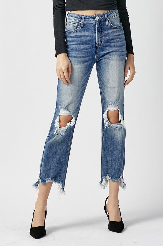 Risen: Crushin' It GREY Rhinestone Jeans – Luxe Lizzies