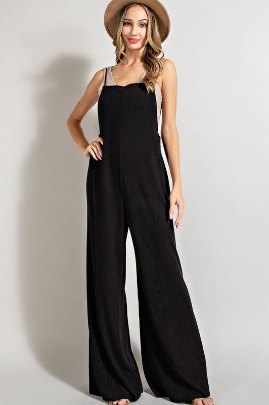 Perfectly Fine (Black) Knit Overalls