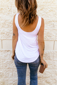 Basically Cute WHITE Criss Cross Detail Tank Top