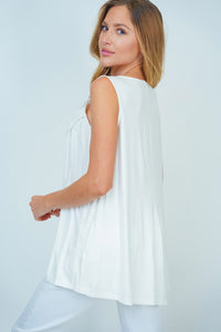 Adore You WHITE Lace Neckline Top