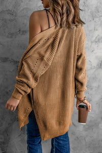 Calling the Shots CAMEL Drop Sleeve Cable Knit Cardigan Size S-2XL