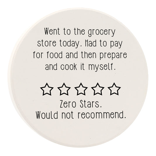 Grocery Store Zero Stars Car Coaster