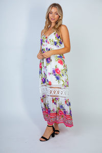 Sweet Escape WHITE Floral Maxi Dress