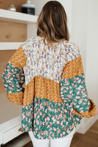 Good To Me Mixed Floral Boho Blouse