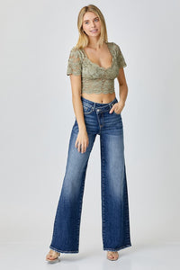 Risen: Double Crossed Wide Leg Jeans