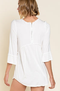POL Easy Going Babydoll Top, Ivory