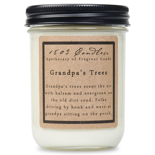 1803 Candles: Grandpa's Trees 14oz Jar Candle