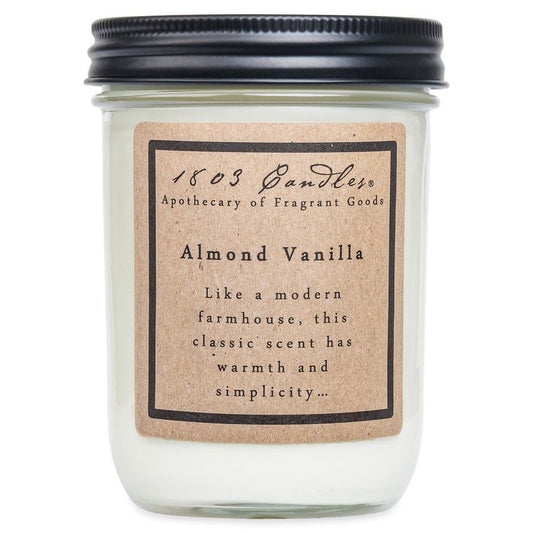 1803 Candles: Almond Vanilla 14oz. Jar Candle
