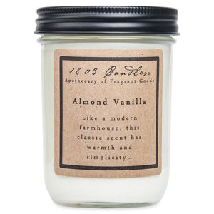 1803 Candles: Almond Vanilla 14oz. Jar Candle
