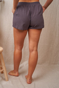 Rising Sun EGGPLANT Linen Shorts