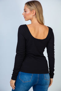 All Good BLACK Long Sleeve Brami Top