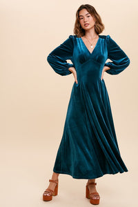 Shining Star EMERALD Velvet Maxi Dress