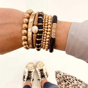 Ella Hardware Hinge Bangle in Worn Gold