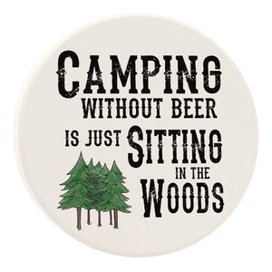 Camping Without Beer Car Coaster