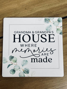 Grandma & Grandpa's House Individual Coaster