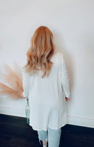 Have It All WHITE Wood Button Cardigan